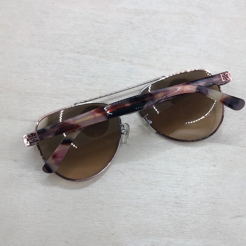 Tory Burch TY6070 Aviator Double Bridge Gold Metal Sunglasses 57-14-140 mm
